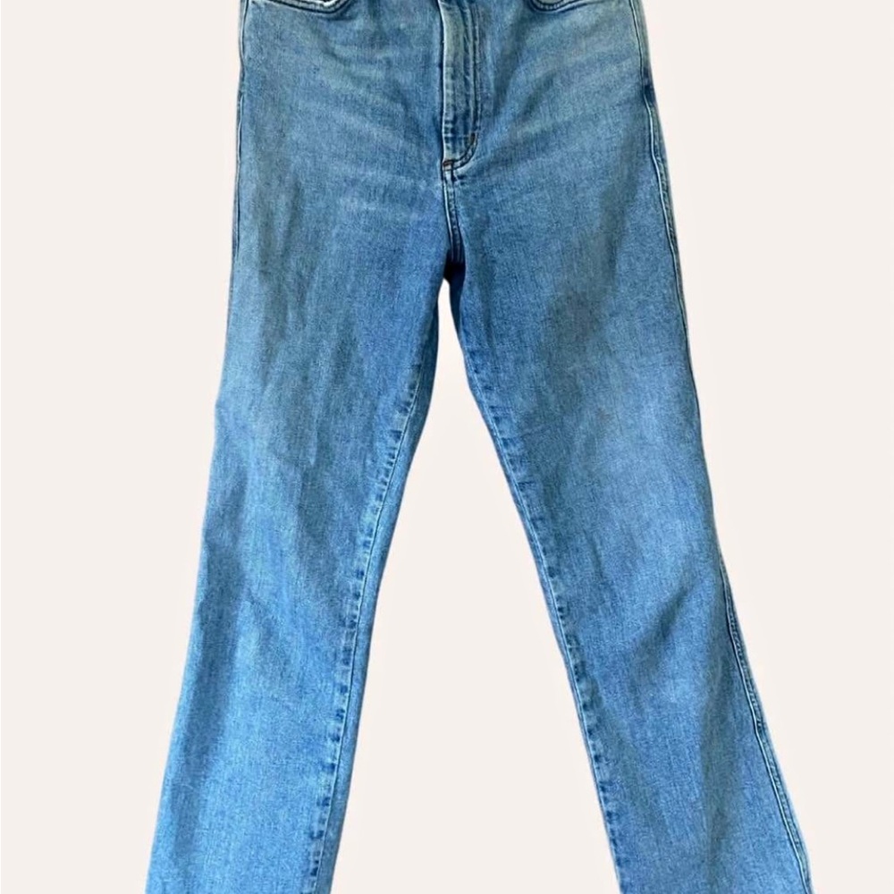 AGOLDE Pinch Waist Hi Rise Kick Cut Off Raw Hem Jeans